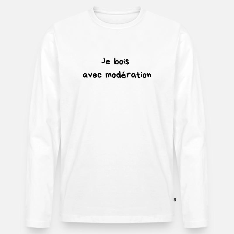 Ich trinke in Maßen - Männer Premium Bio Langarmshirt - Weiß