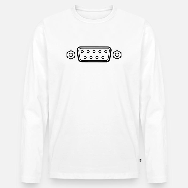 DB 9 Connector, serial connector - Männer Premium Bio Langarmshirt - Weiß