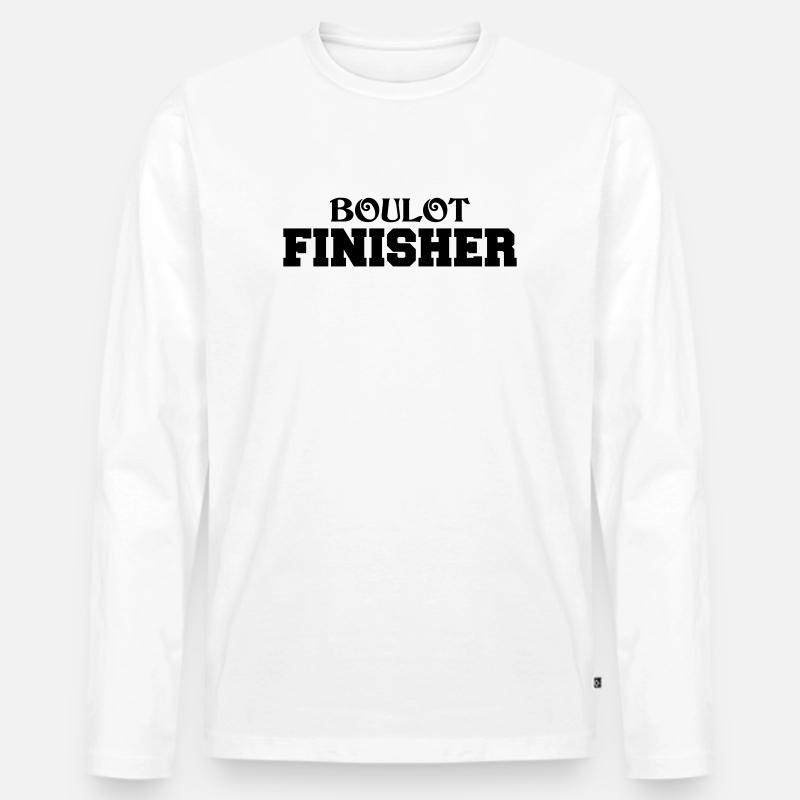 Job Finisher - Männer Premium Bio Langarmshirt - Weiß