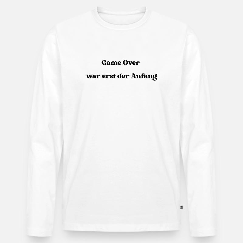 GameOver war erst der Anfang - Männer Premium Bio Langarmshirt - Weiß