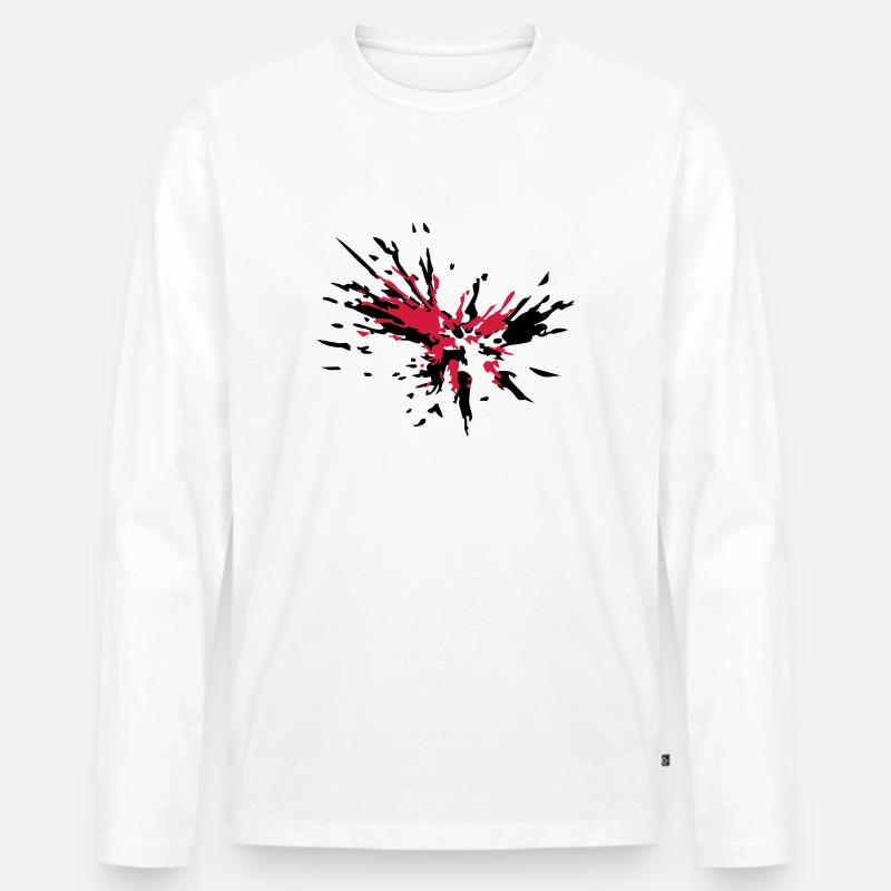 Spritzer - Männer Premium Bio Langarmshirt - Weiß