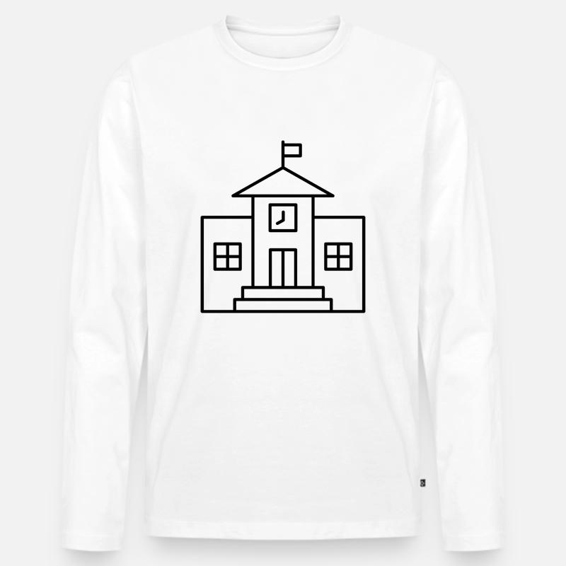 Schule - Männer Premium Bio Langarmshirt - Weiß