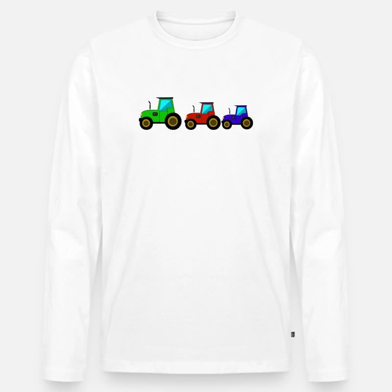 Traktor Trecker Traktor - Männer Premium Bio Langarmshirt - Weiß