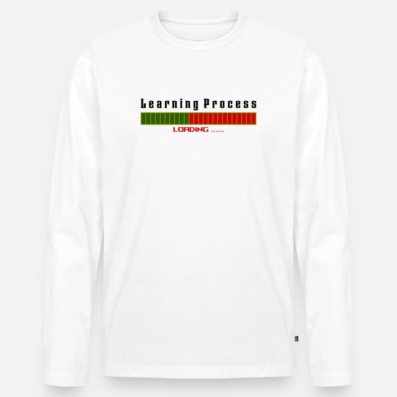 Learning Process Loading white shirt - Männer Premium Bio Langarmshirt - Weiß