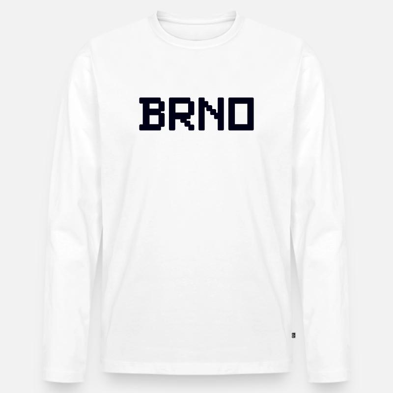 BRNO Tschechien - Männer Premium Bio Langarmshirt - Weiß