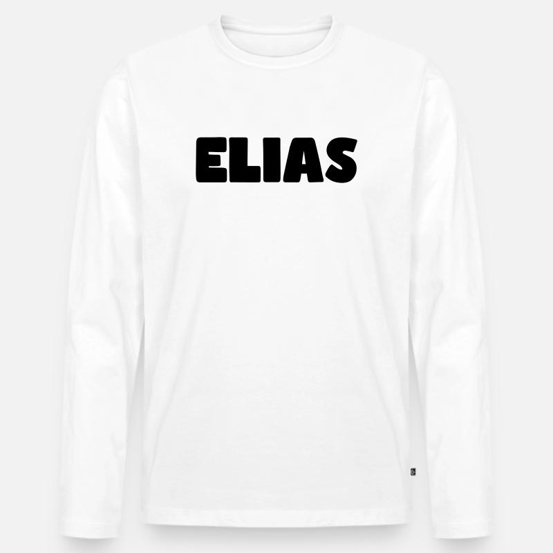 Elias Name - Männer Premium Bio Langarmshirt - Weiß
