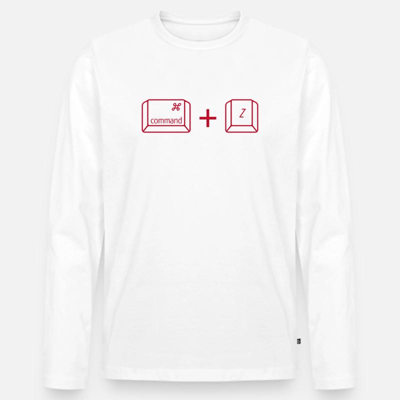 Command + Z - Männer Premium Bio Langarmshirt - Weiß