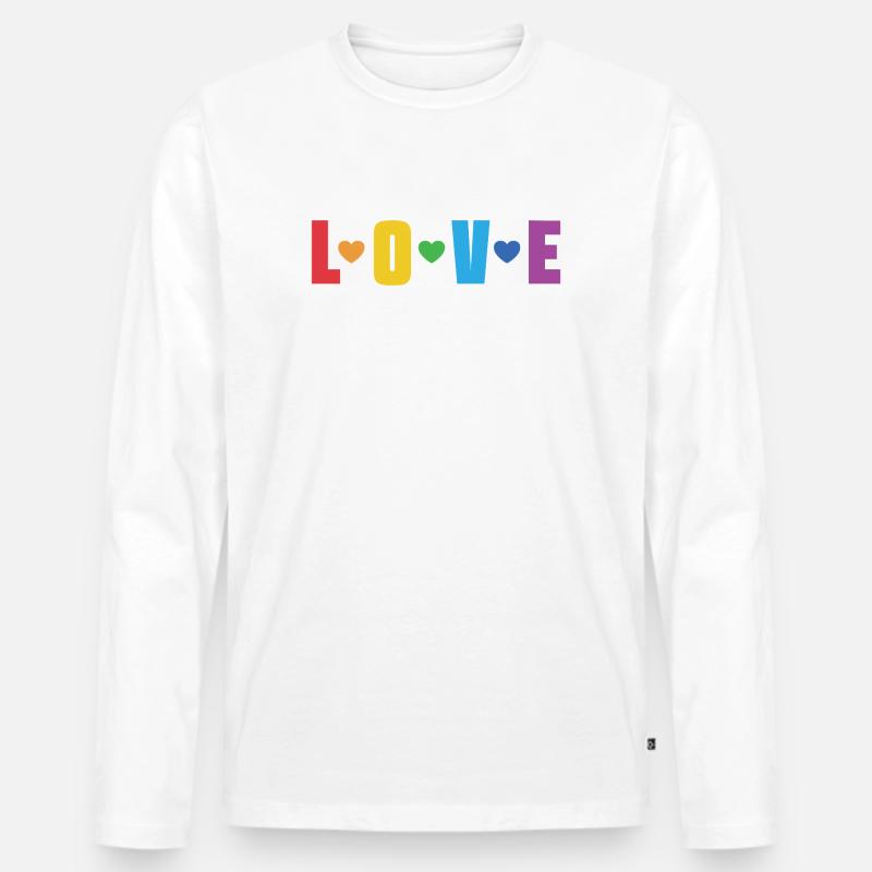 LGBT-Pride-Monat – Liebe ist Liebe - Männer Premium Bio Langarmshirt - Weiß