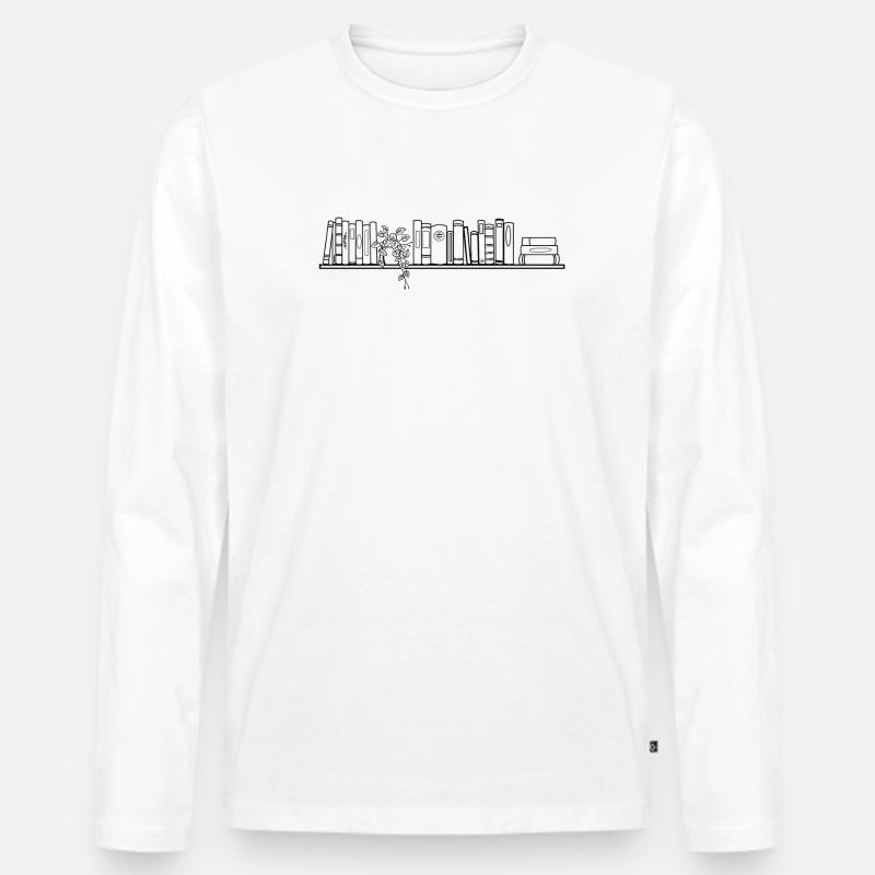 Bücherregal - Männer Premium Bio Langarmshirt - Weiß