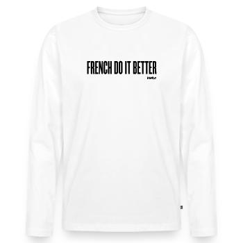 french do it better - Männer Premium Bio Langarmshirt - Weiß - Vorne - Nico (187cm)
