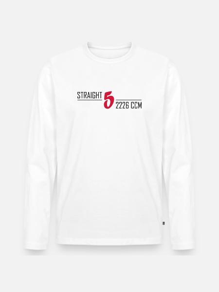 Straight five - Men's Premium Organic Long Sleeve Shirt - white