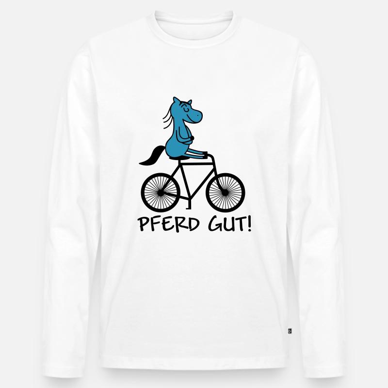 pferd gut - Männer Premium Bio Langarmshirt - Weiß
