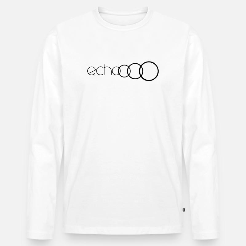 echoooo - Männer Premium Bio Langarmshirt - Weiß