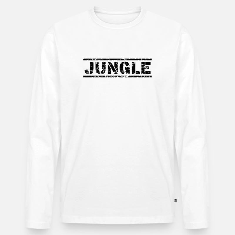Jungle - Männer Premium Bio Langarmshirt - Weiß