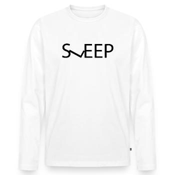 sleep - word design - Männer Premium Bio Langarmshirt - Weiß - Vorne - Nico (187cm)