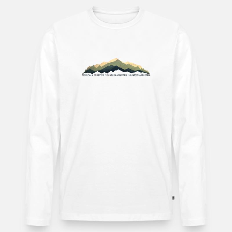Leidenschaft in den Bergen 1 - Männer Premium Bio Langarmshirt - Weiß
