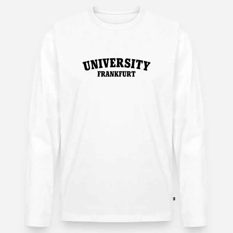 Universität Frankfurt - Männer Premium Bio Langarmshirt - Weiß