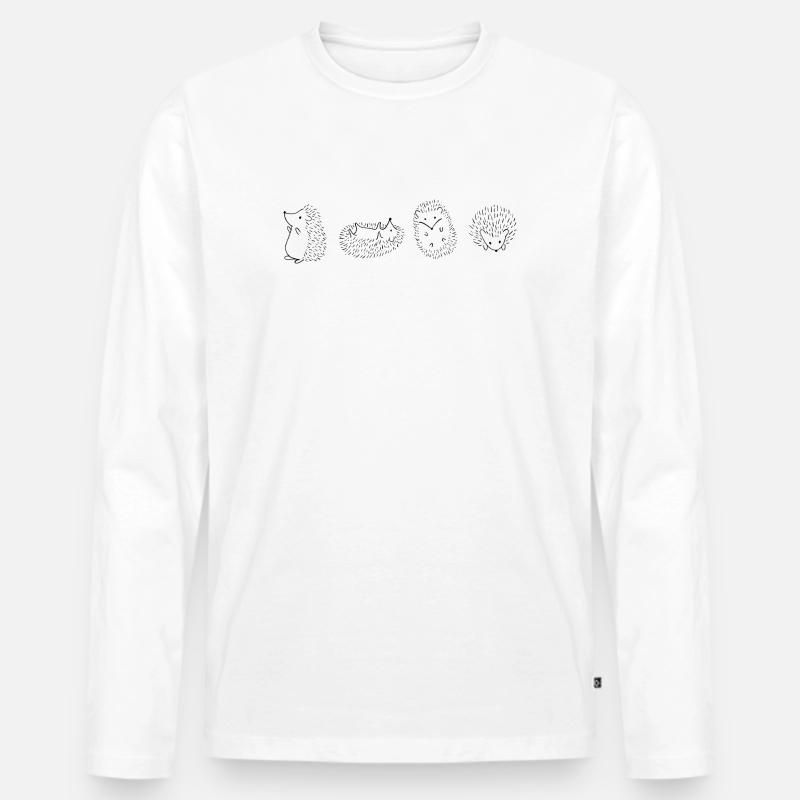 Igel Igel Igel Igel - Männer Premium Bio Langarmshirt - Weiß