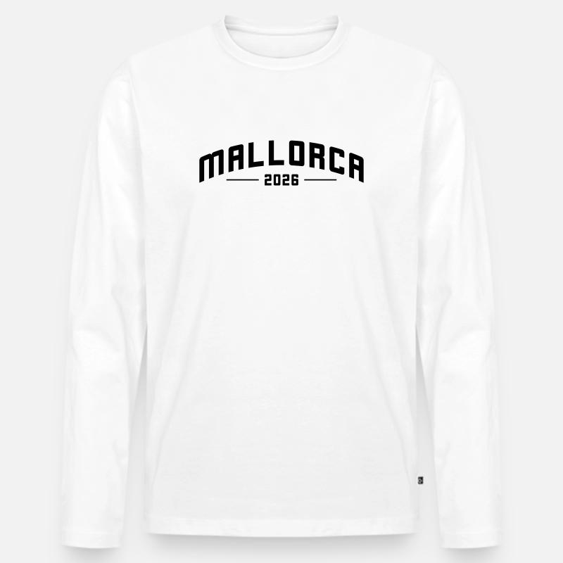 Mallorca 2026 - Männer Premium Bio Langarmshirt - Weiß
