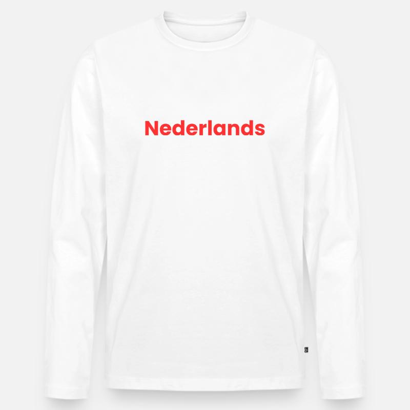 Ich liebe Dutch - Männer Premium Bio Langarmshirt - Weiß