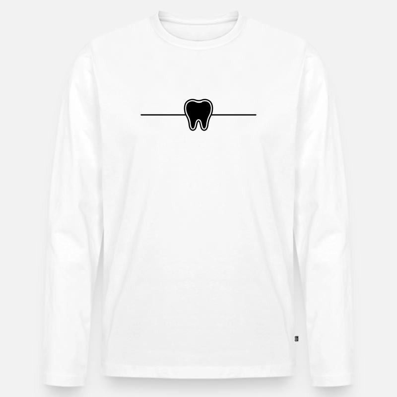 Zahn Symbol Element - Männer Premium Bio Langarmshirt - Weiß