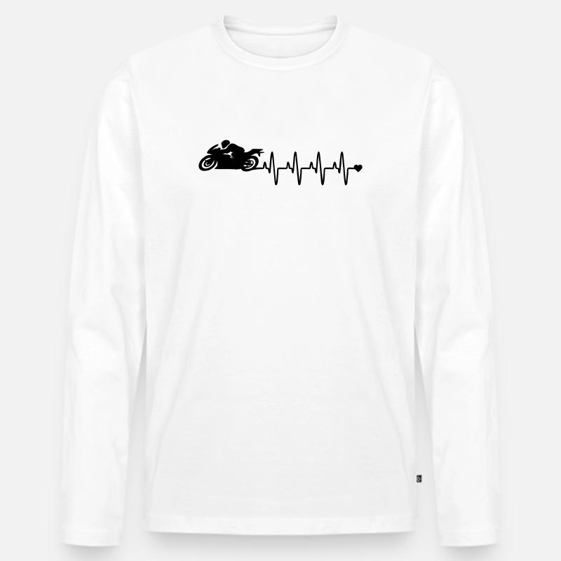 Motorrad - Männer Premium Bio Langarmshirt - Weiß