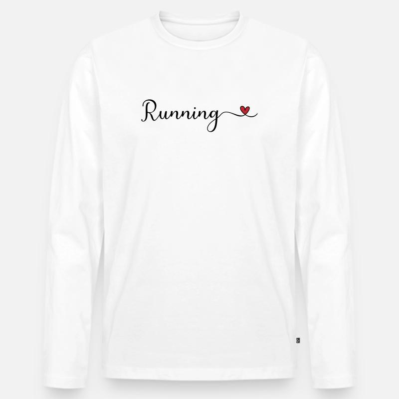 laufen - Männer Premium Bio Langarmshirt - Weiß