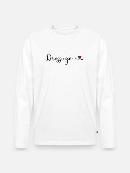 Dressur - Männer Premium Bio Langarmshirt - Weiß
