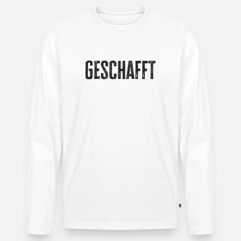 Geschafft Prüfung Klausur Abschluß Schule - Männer Premium Bio Langarmshirt - Weiß