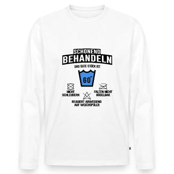 60. Geburtstag Feiern Familie Lustiger Spruch - Männer Premium Bio Langarmshirt - Weiß - Vorne - Nico (187cm)