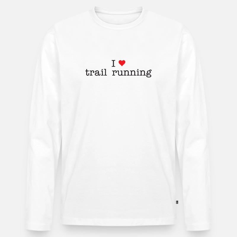 Ich liebe Trailrunning - Männer Premium Bio Langarmshirt - Weiß