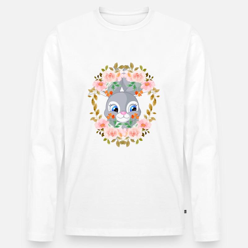 1 - Männer Premium Bio Langarmshirt - Weiß