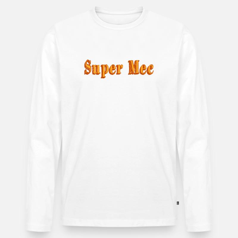 Pfundskerl - Männer Premium Bio Langarmshirt - Weiß