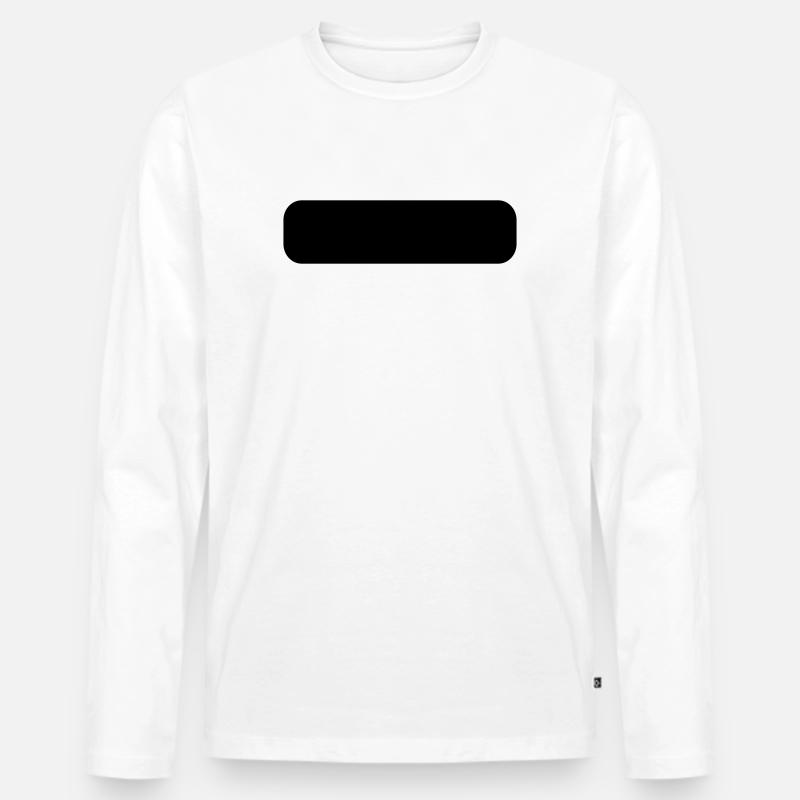 Abgerundetes Rechteck - Männer Premium Bio Langarmshirt - Weiß