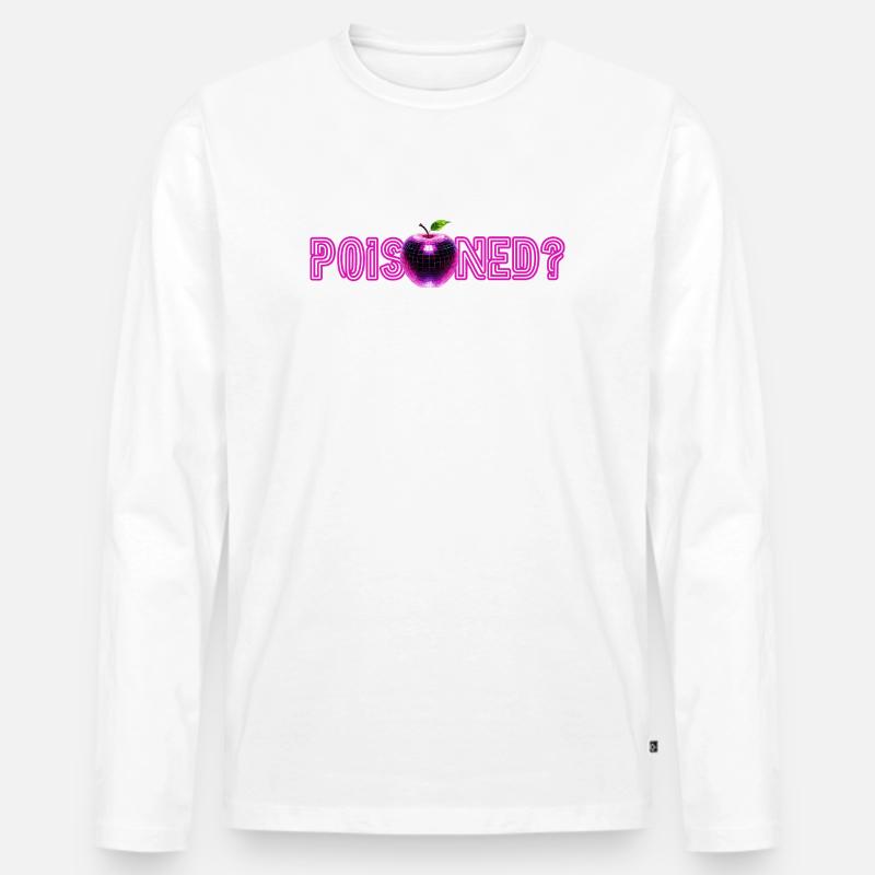 Neon-Apple mit Glitzer-Effekt  - Männer Premium Bio Langarmshirt - Weiß