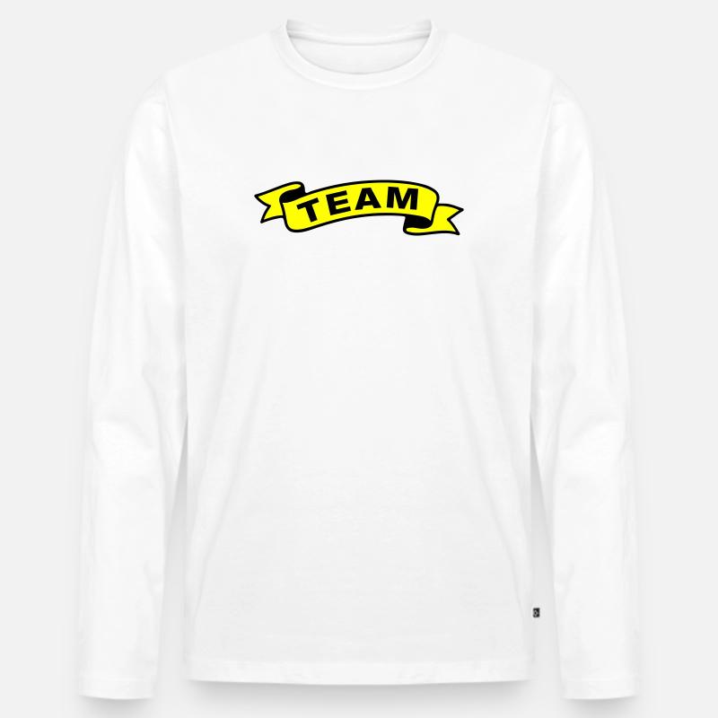 Team Banderole - Männer Premium Bio Langarmshirt - Weiß