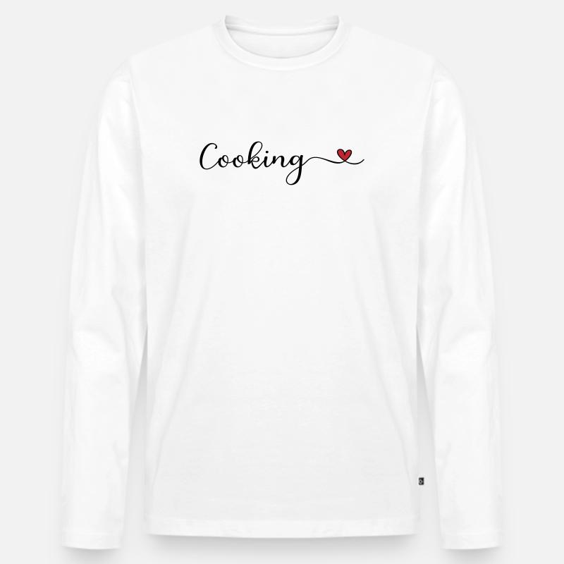Kochen - Männer Premium Bio Langarmshirt - Weiß