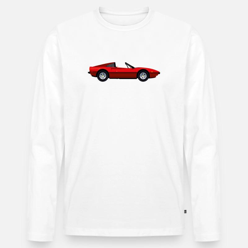 ROTER SPORTWAGEN - Männer Premium Bio Langarmshirt - Weiß