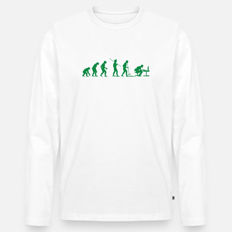 Programmierer Evolution Informatiker Entwickler - Männer Premium Bio Langarmshirt - Weiß