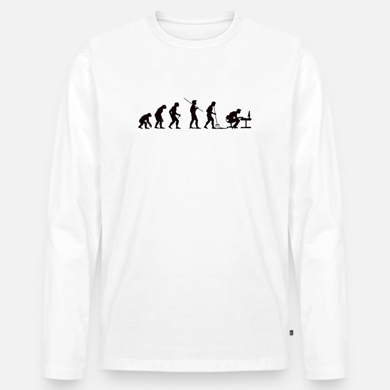 Programmer Evolution Computer Scientist Developer - Men's Premium Organic Long Sleeve Shirt - white