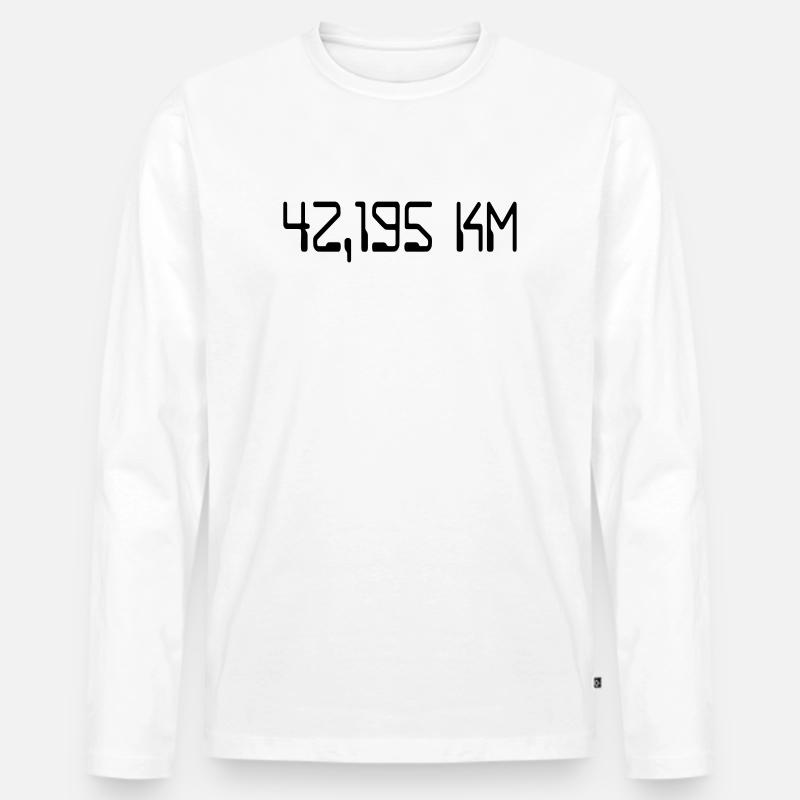 Marathon - Männer Premium Bio Langarmshirt - Weiß
