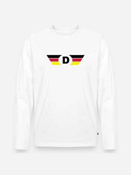 Germany flag / symbol top - Men's Premium Organic Long Sleeve Shirt - white