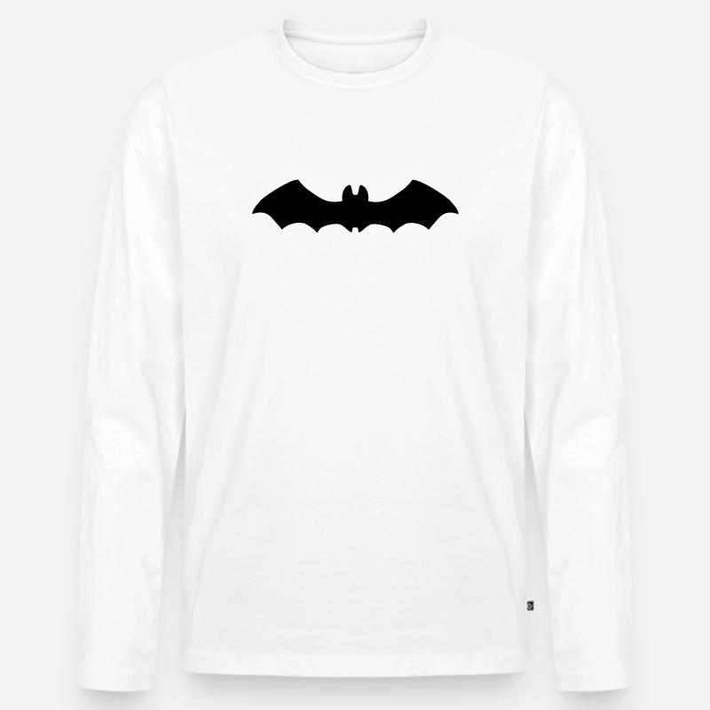 Fledermaus im Flug - Männer Premium Bio Langarmshirt - Weiß