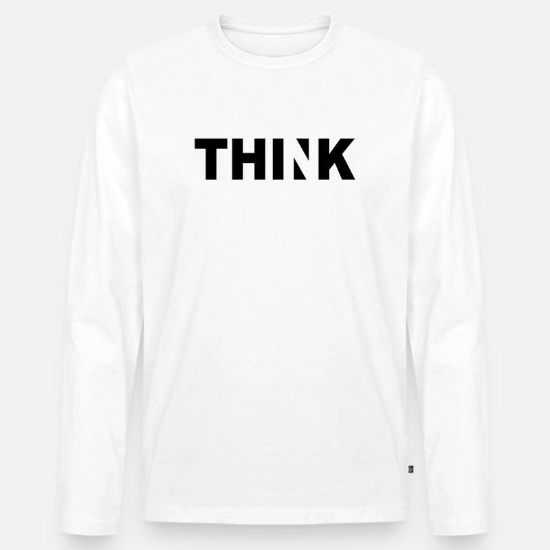 THINK - Männer Premium Bio Langarmshirt - Weiß