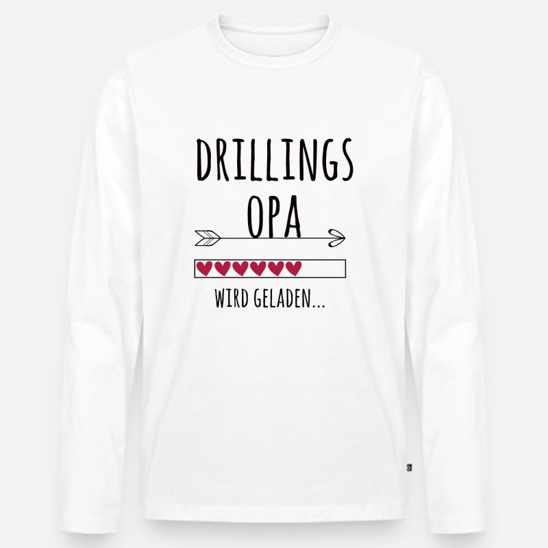 werdender Drillingsopa Schwangerschaft Drillinge - Männer Premium Bio Langarmshirt - Weiß