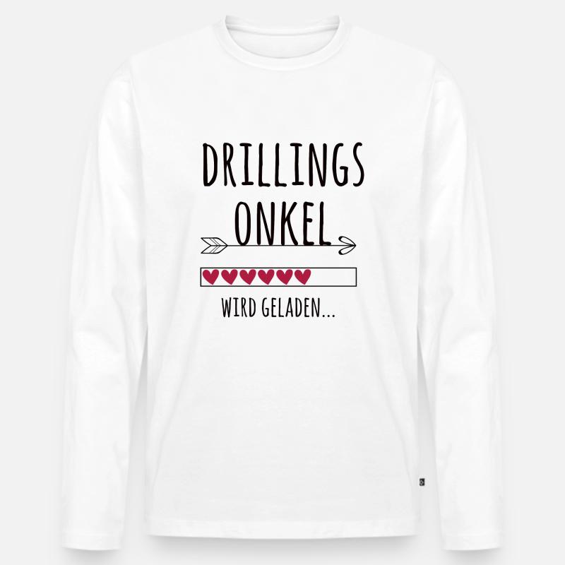 werdender Drillingsonkel Schwangerschaft Drillinge - Männer Premium Bio Langarmshirt - Weiß