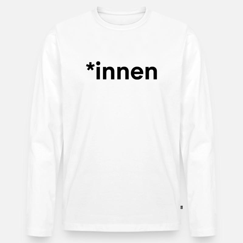 *innen - Männer Premium Bio Langarmshirt - Weiß