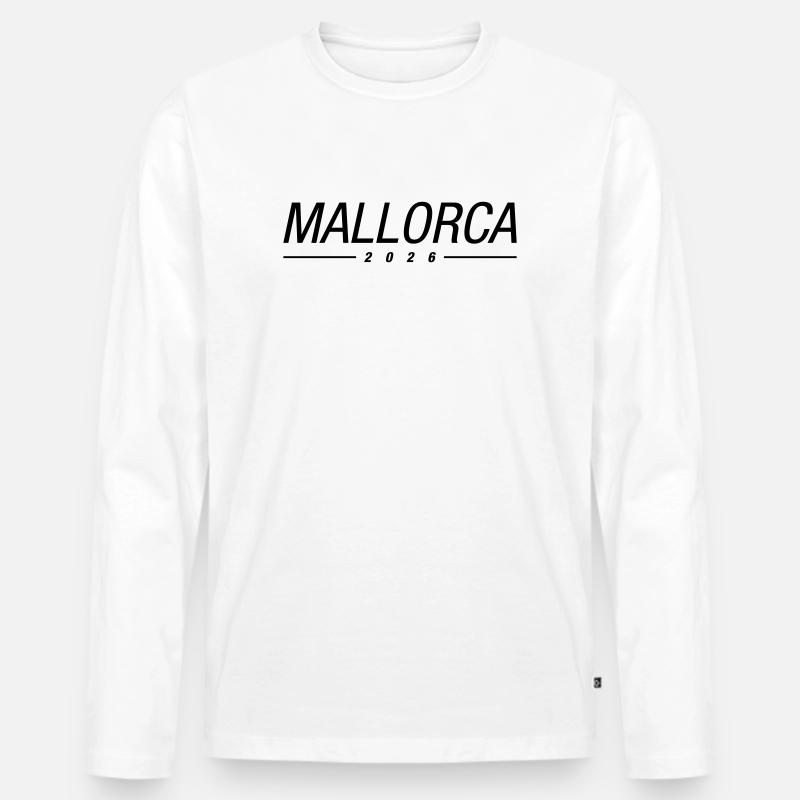 Mallorca 2026 - Männer Premium Bio Langarmshirt - Weiß