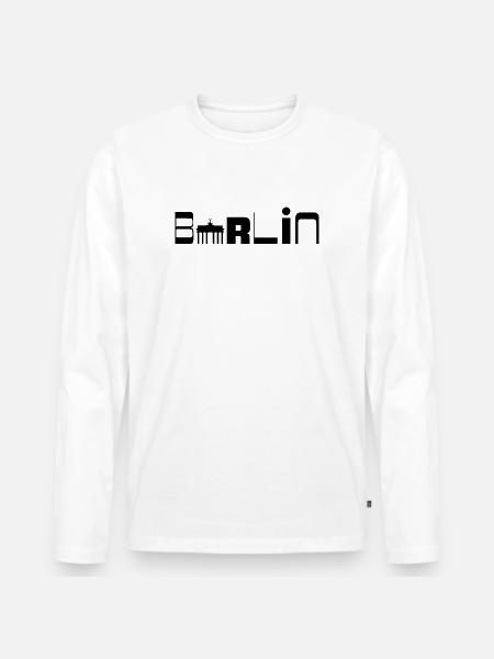 Berlin Urban Style – Minimal City Design - Men's Premium Organic Long Sleeve Shirt - white