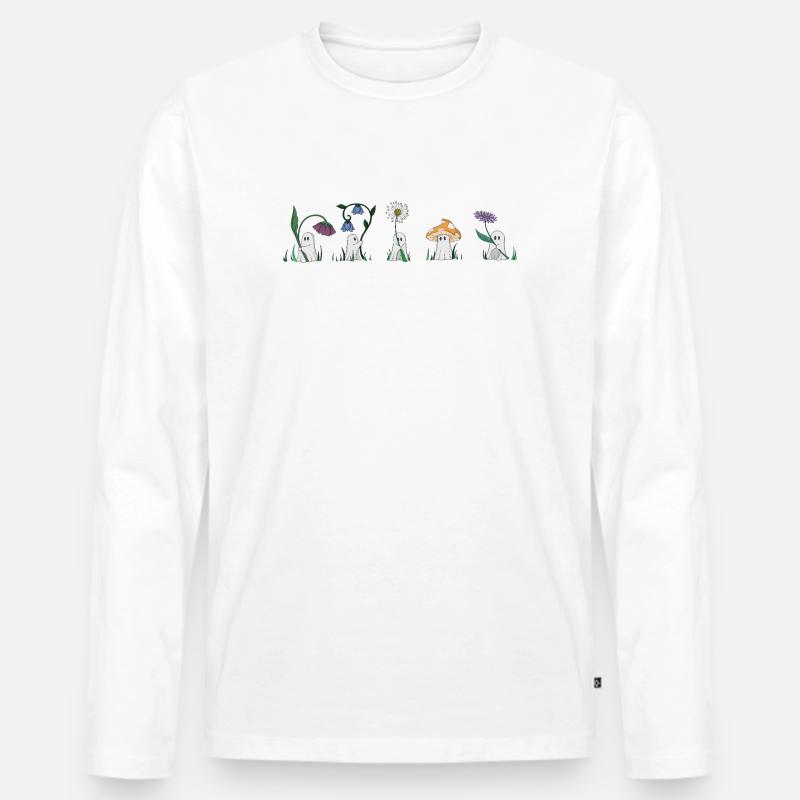 lovely ghosts - Männer Premium Bio Langarmshirt - Weiß